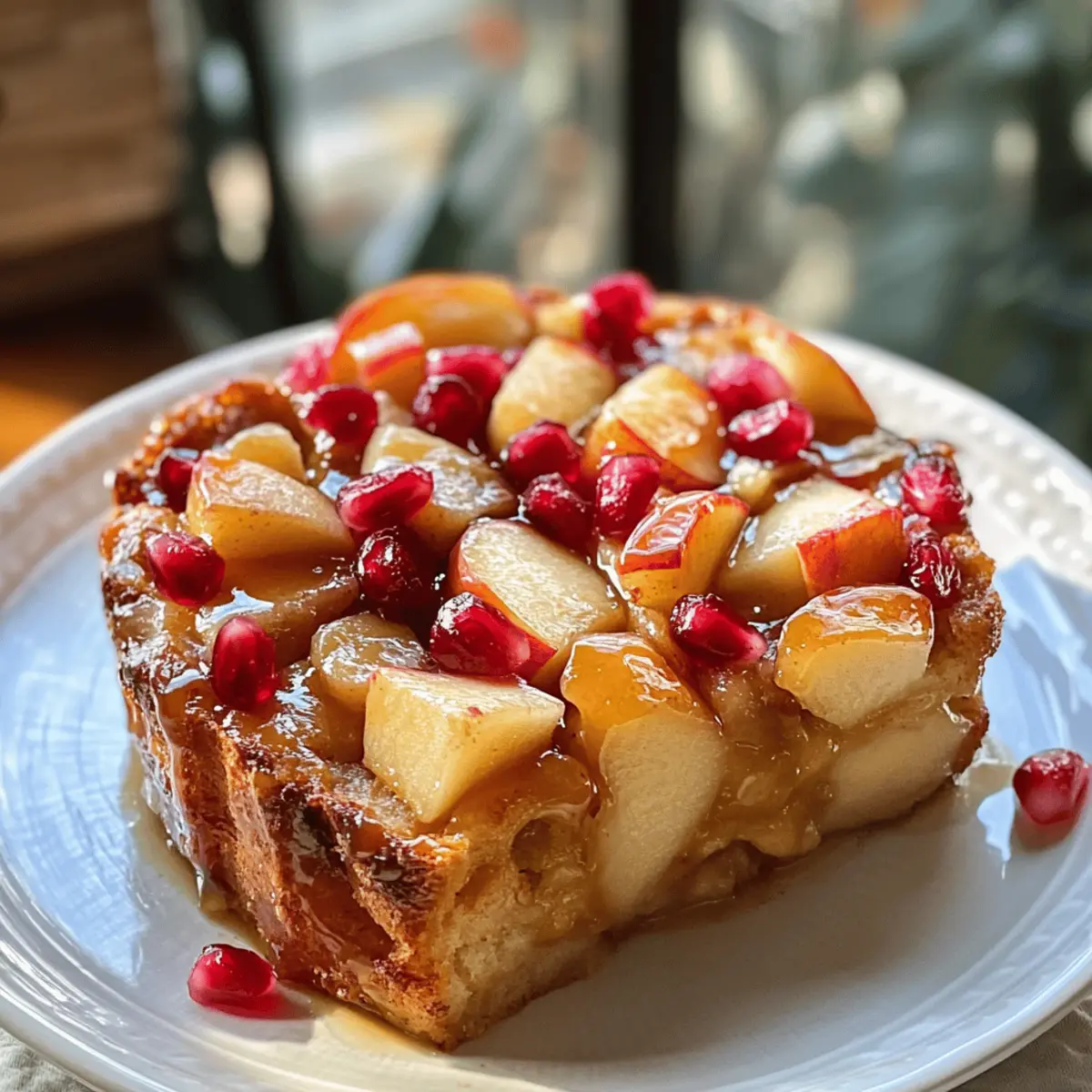 Caramel-Apfel-Granatapfel-Brotpudding Genuss