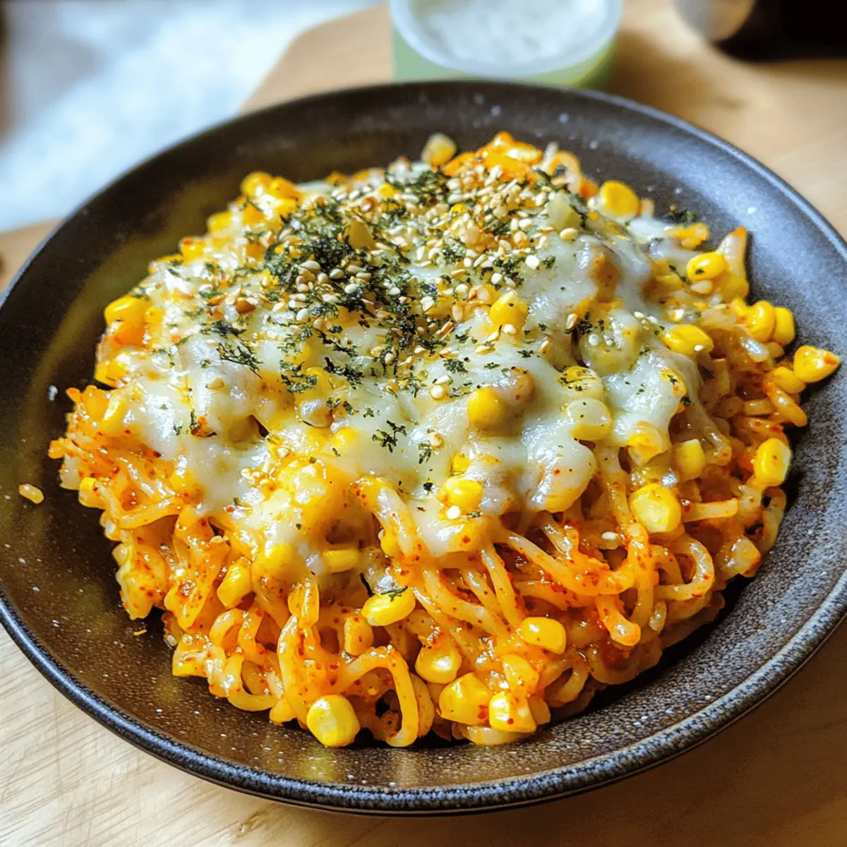 Spicy Noodles mit koreanischem Maiskäse
