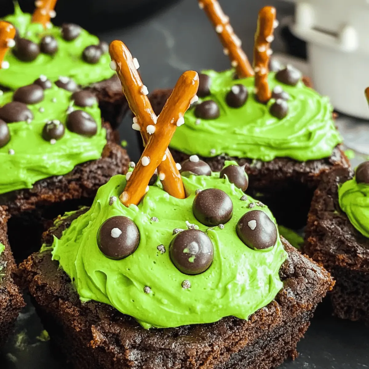 Witch Cauldron Brownies für Halloween