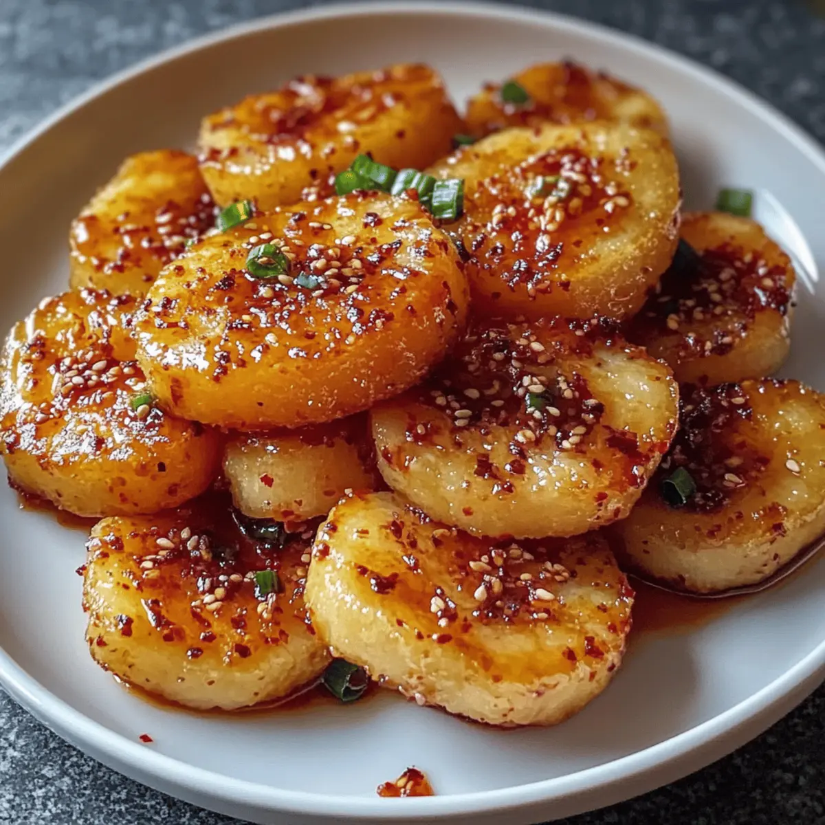 Baked Korean Rice Cakes mit Chili Knoblauch Sauce