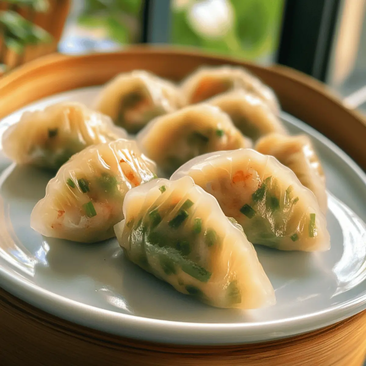 Kleine Garnelen-Dumplings mit Chives und Sambal