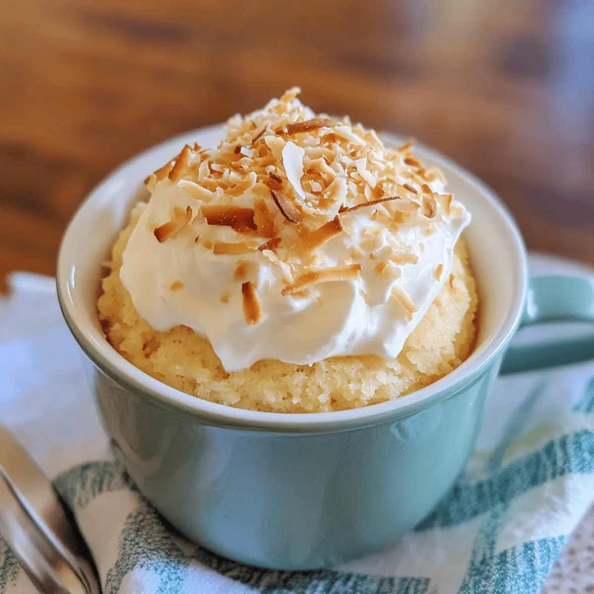 Kokosnuss Mug Cake für den schnellen Genuss