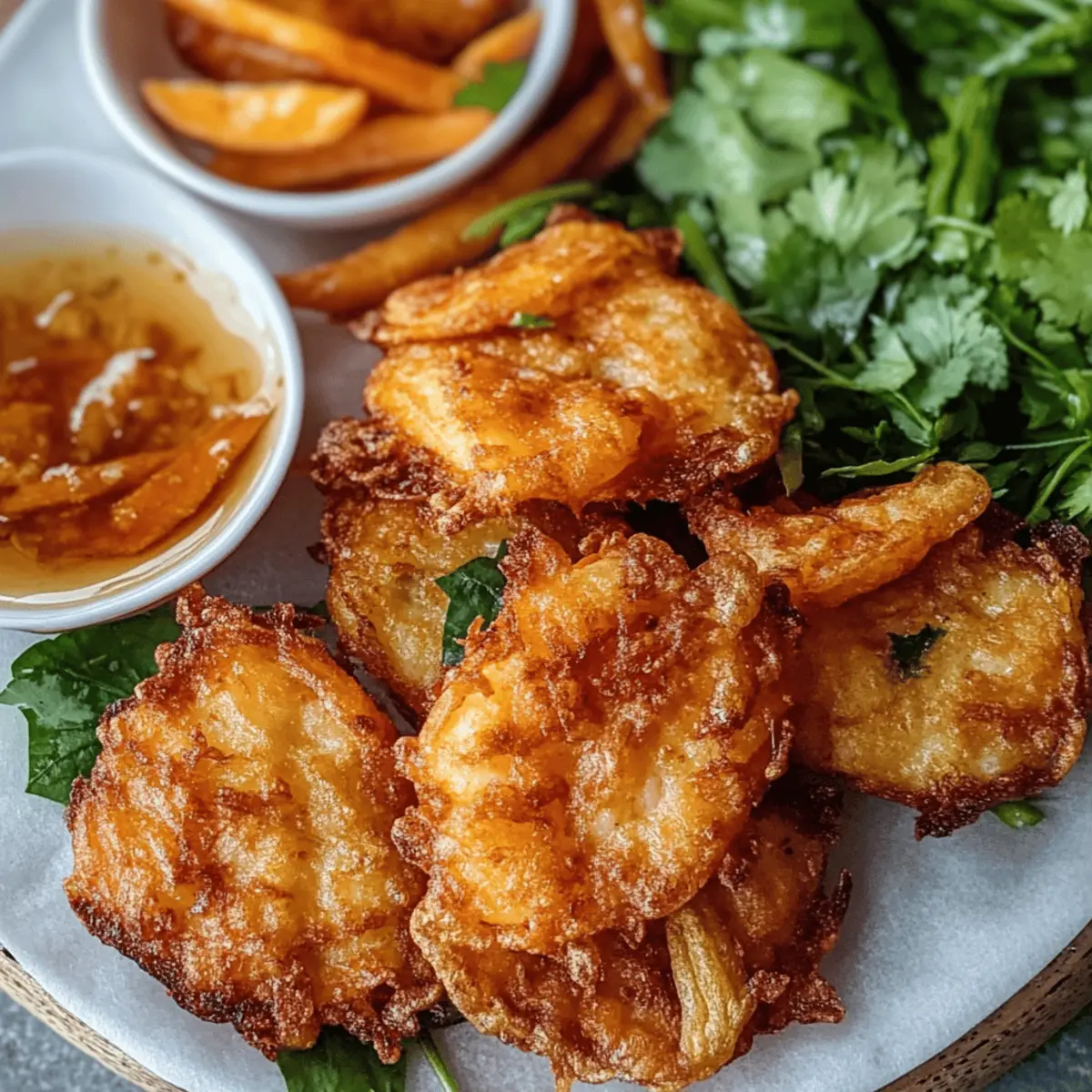 Crispy Banh Tom mit Garnelen und Süßkartoffeln