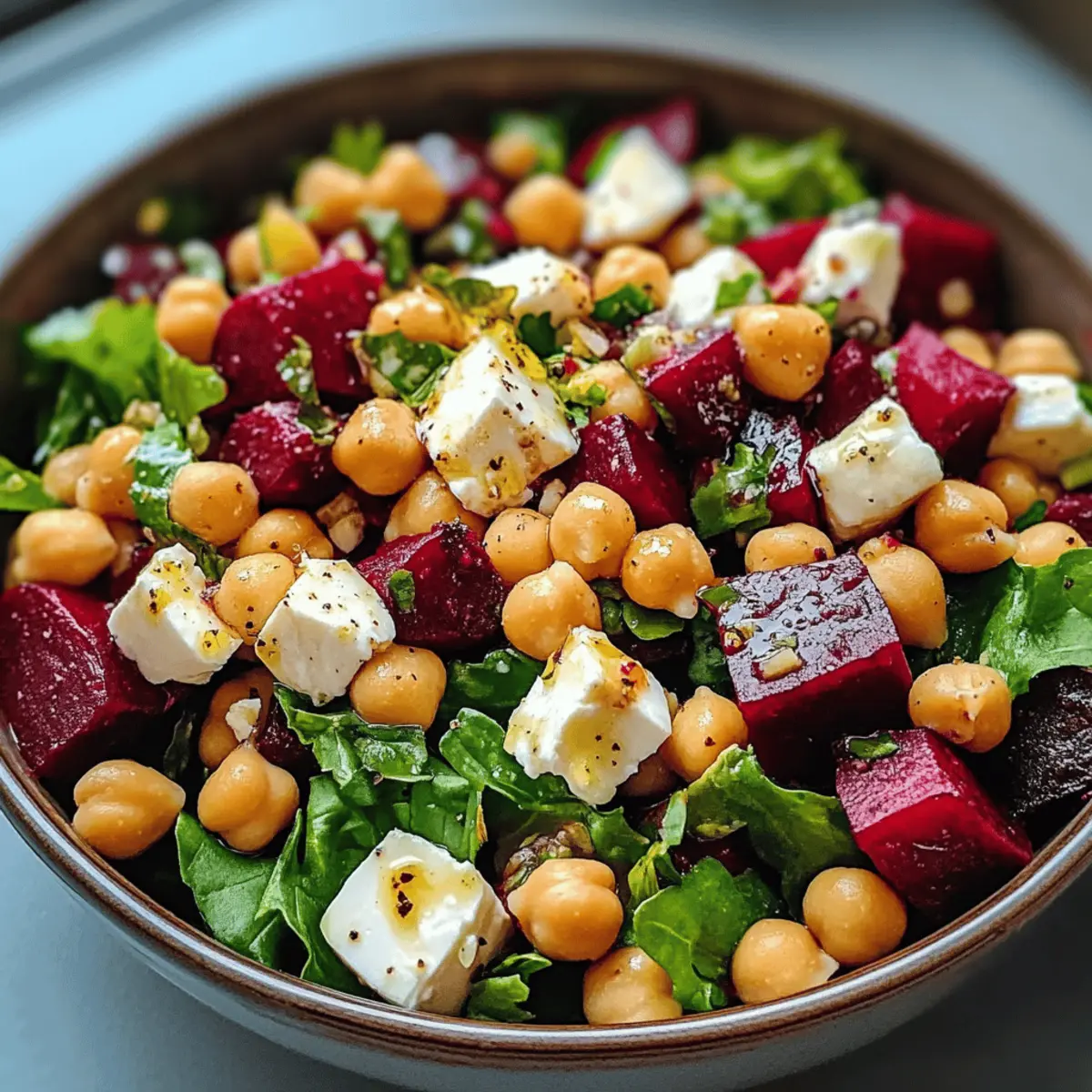 Kichererbsen-Betewurzel-Feta-Salat