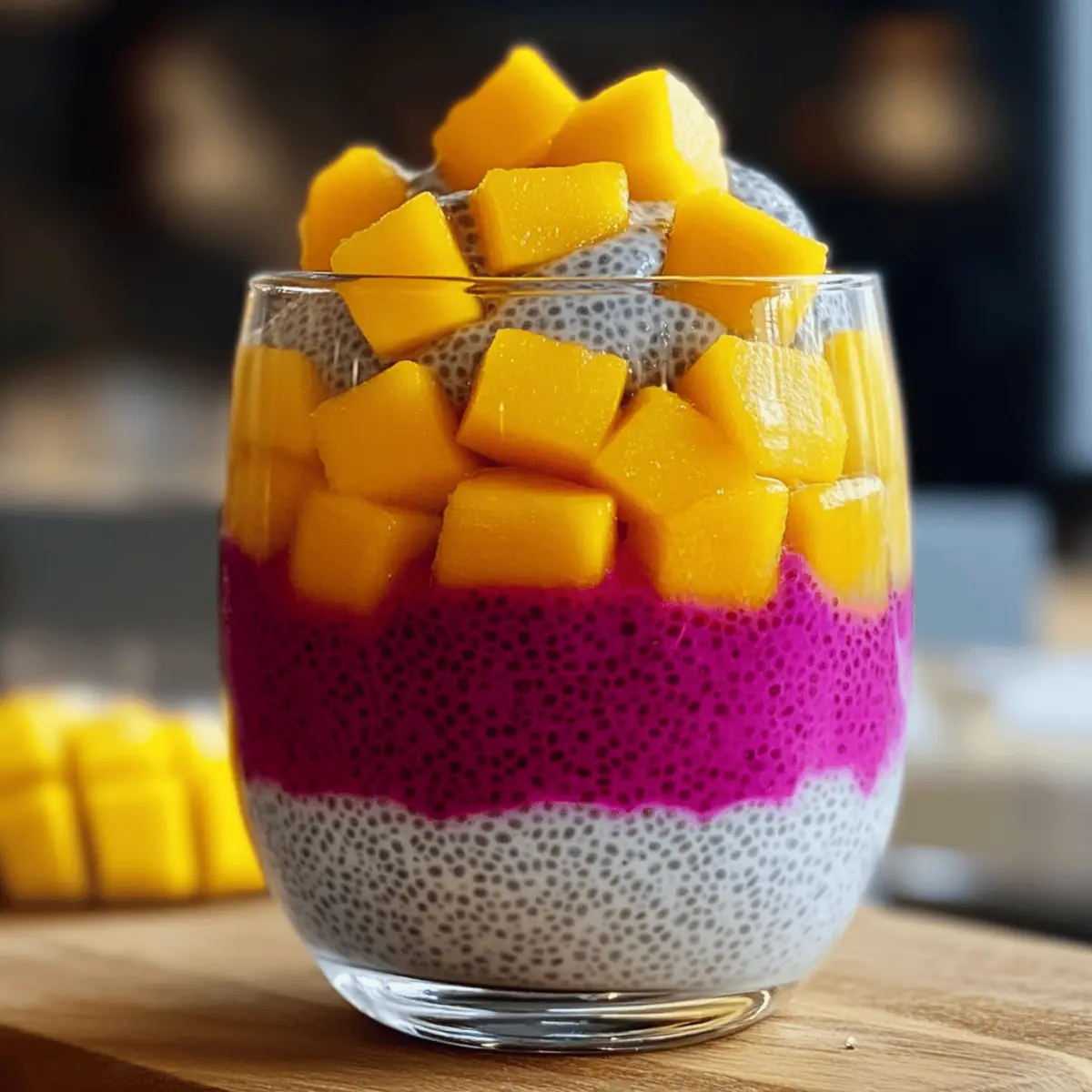 Mango und Drachenfrucht Chia-Pudding Rezept