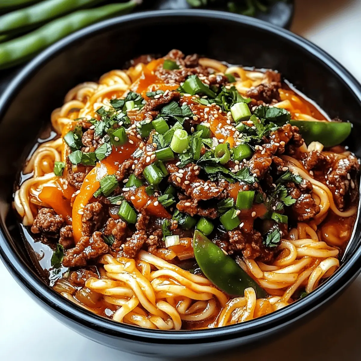 Spicy Korean Gochujang Rindfleisch Nudeln