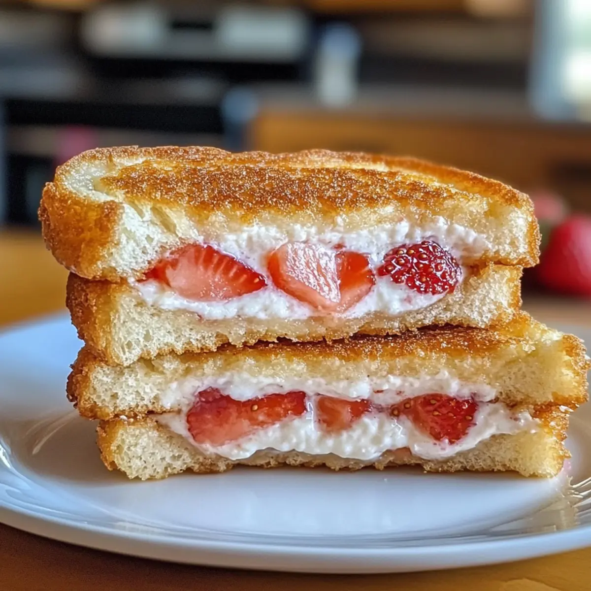 Frittierte Erdbeer-Cheesecake-Sandwiches