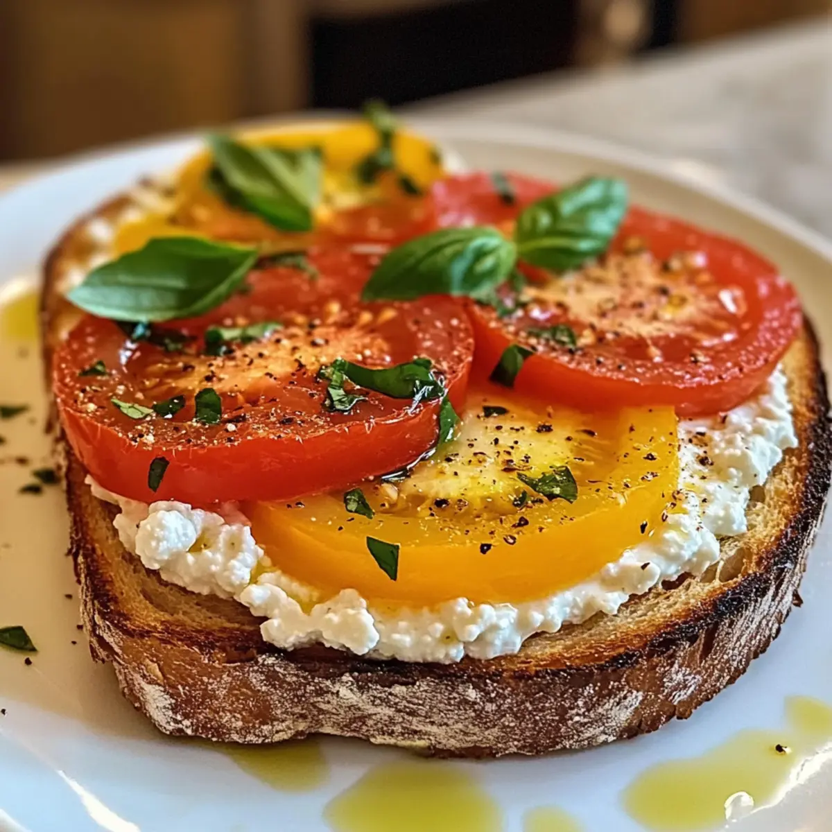 Tomaten-Cottage Cheese Toast in 15 Minuten