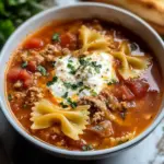 Lasagne-Suppe mit Fliegenpilz-Pasta