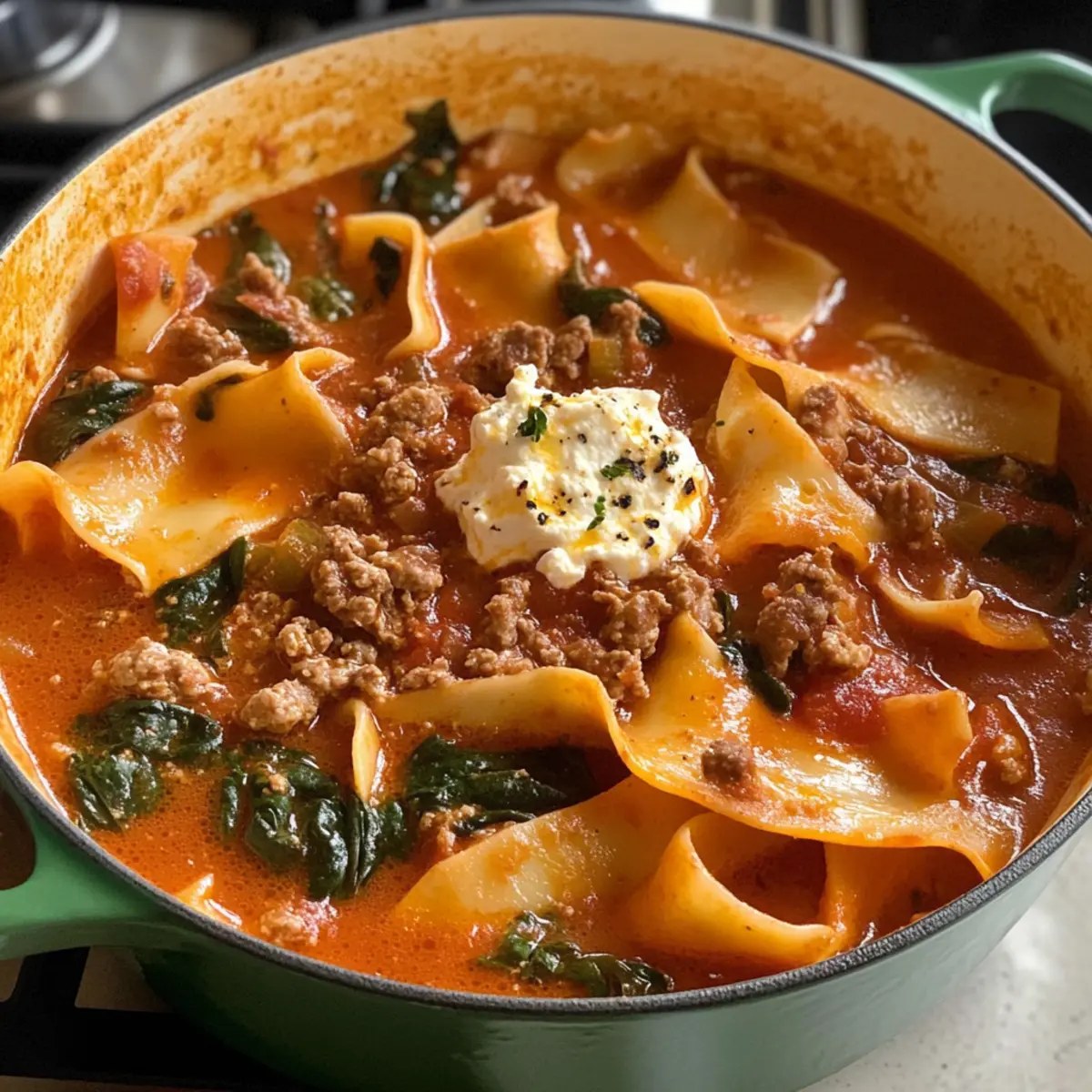 Schnelle Lasagne Suppe für die Seele