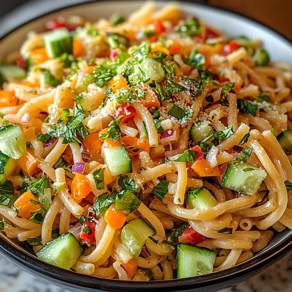 Limetten Crunch Nudelsalat für den perfekten Sommer