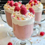 Himbeerweiße heiße Schokolade