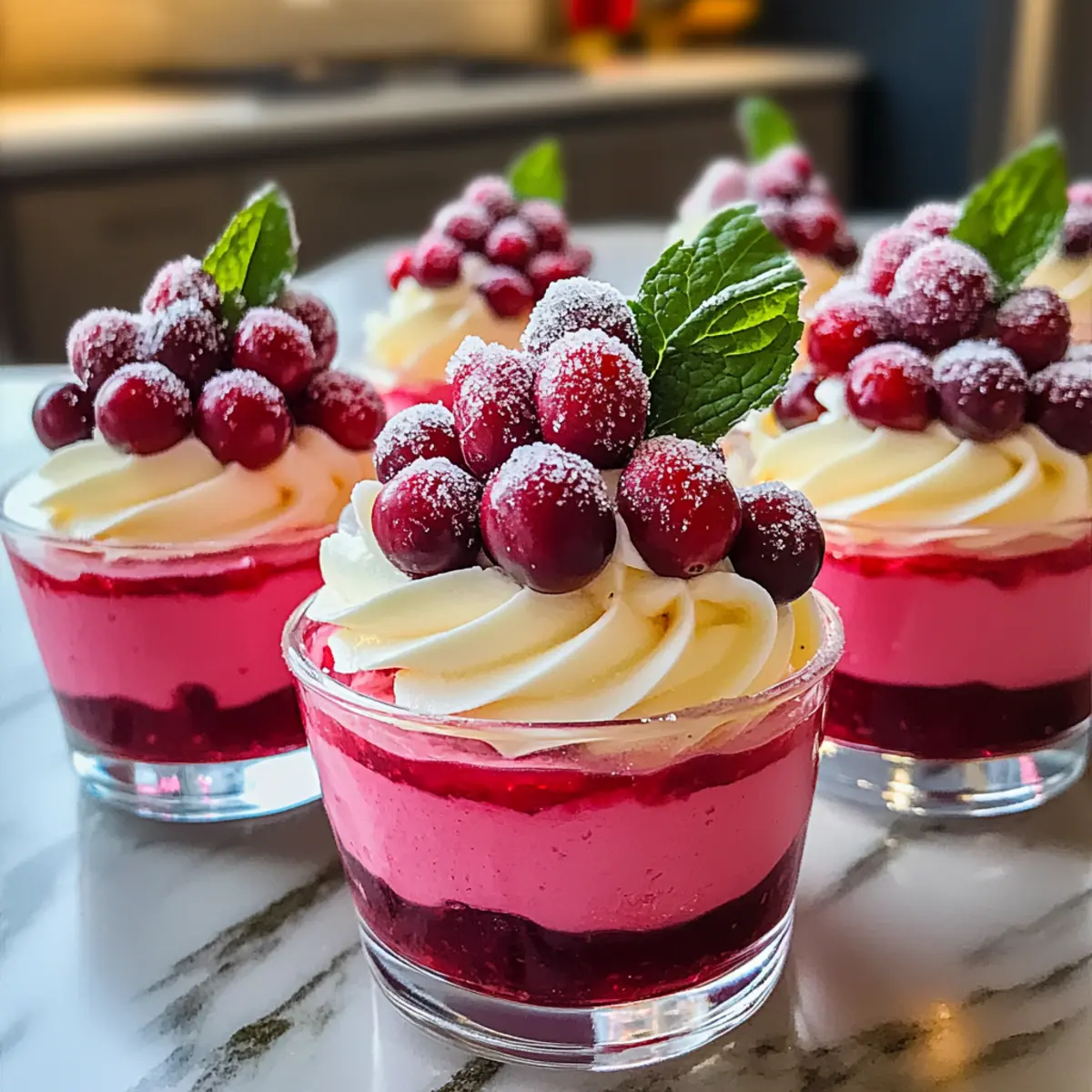 Cranberry Mousse Cups für festliche Anlässe