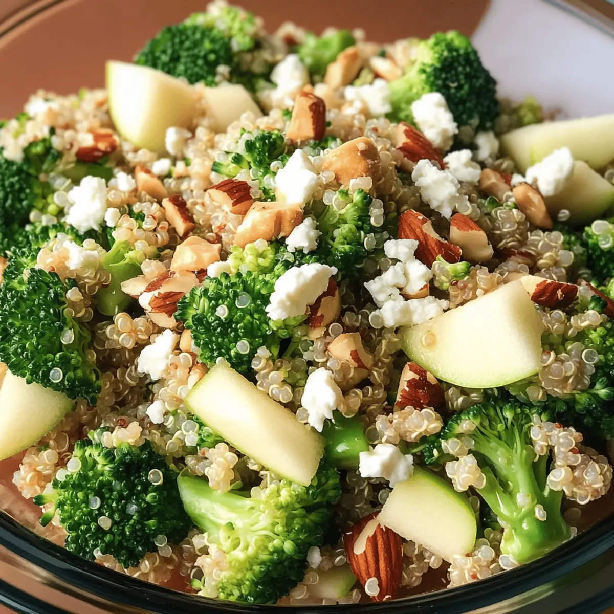 Brokkoli Apfel Quinoa Salat mit Honig-Senf-Dressing
