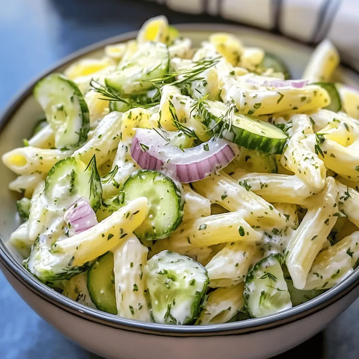 Erfrischender Gurken-Pasta-Salat für den Sommer
