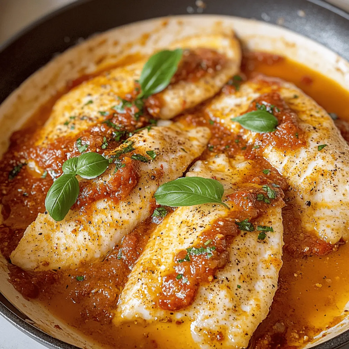 Tilapia in gerösteter Paprika-Sauce entdecken