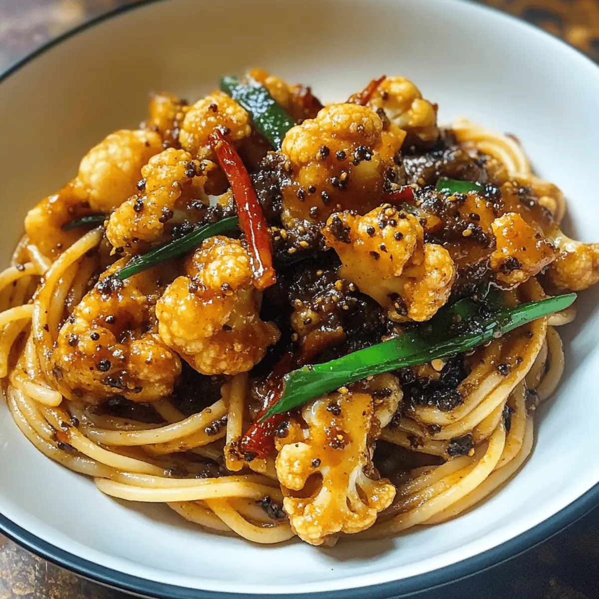 Vegan Spaghetti mit Singapur Pfeffersauce