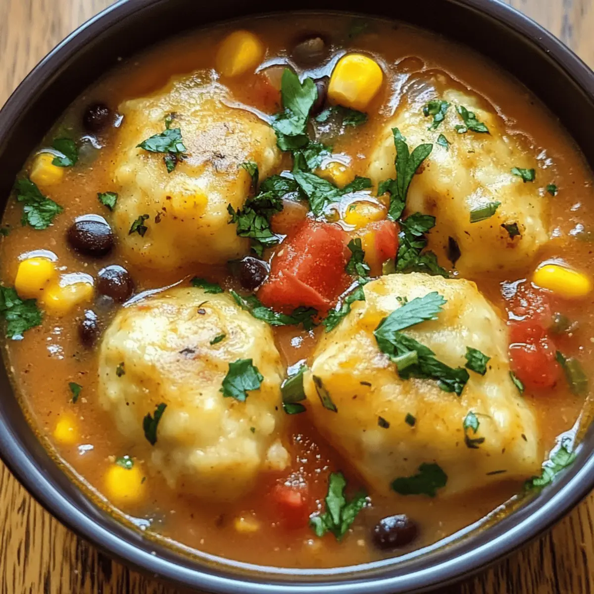 Der Ausgang: Cremige Tamale Suppe mit Dumplings