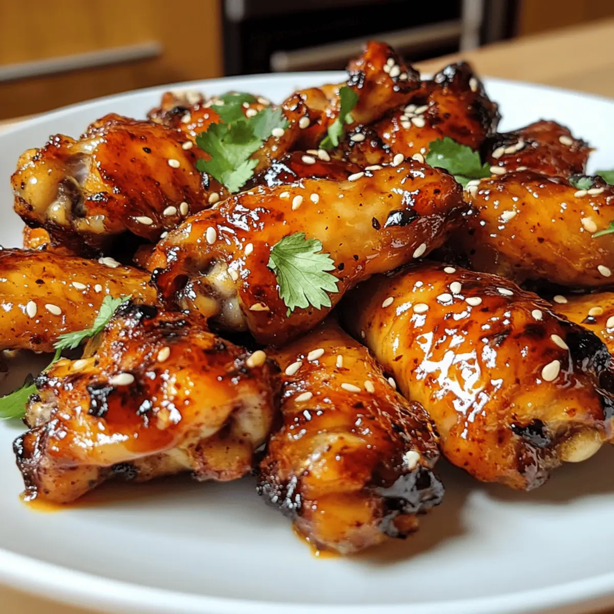 Klebende Teriyaki-Hähnchenflügel für Partys