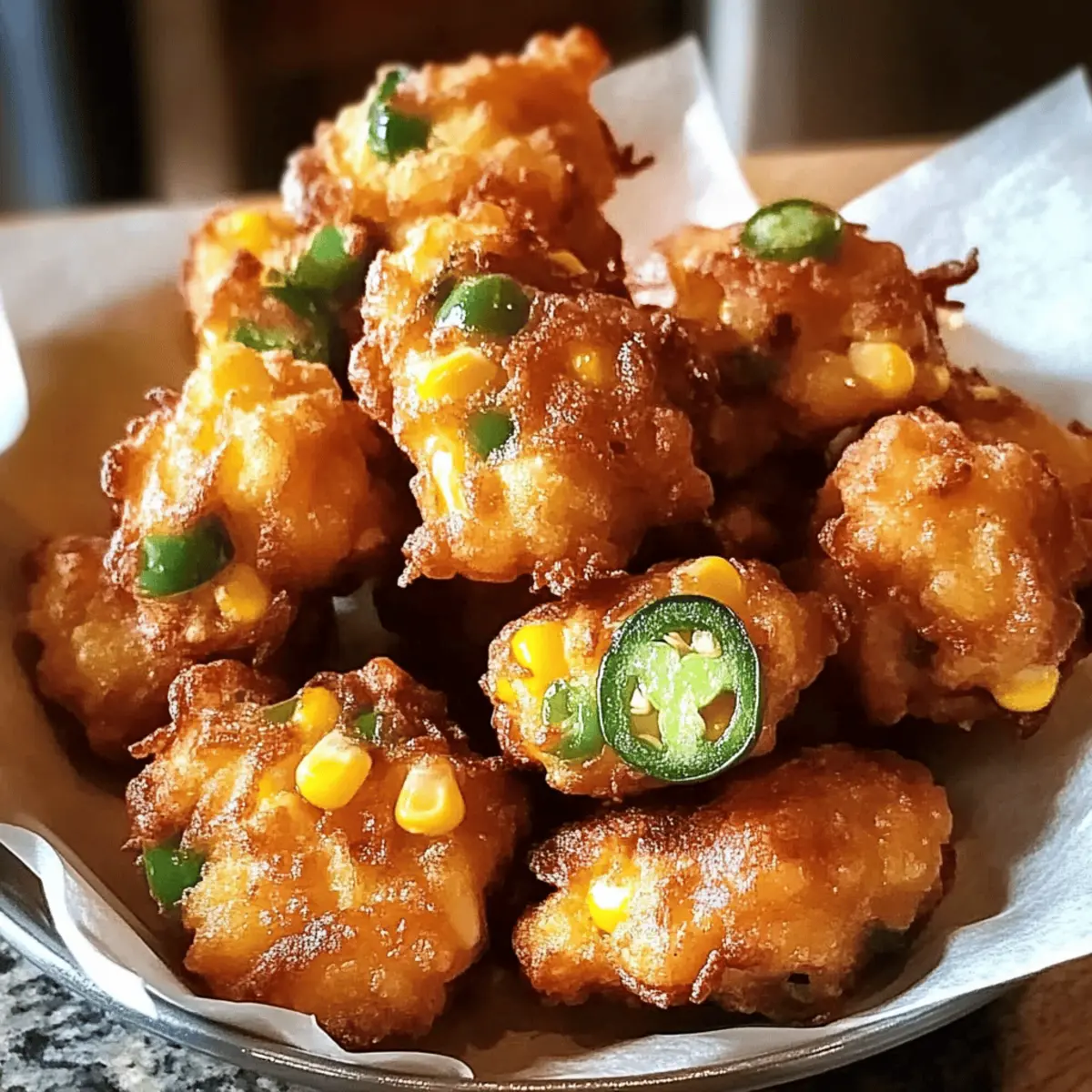 Krosse Jalapeño-Maisfrikadellen für Partys