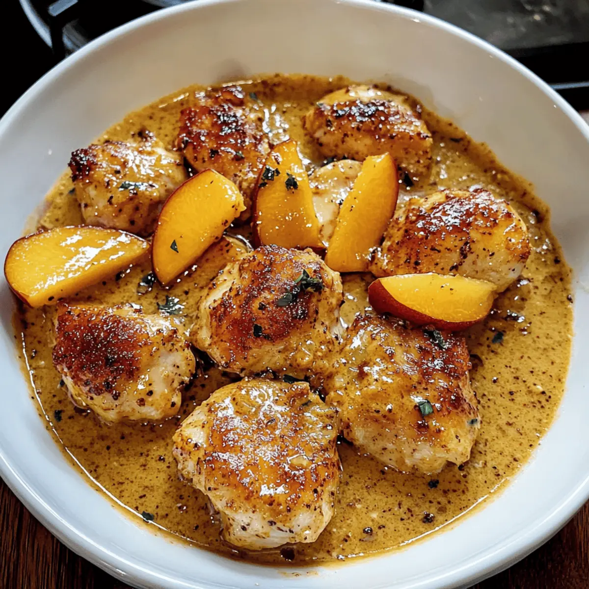 Kokosnuss-Pfirsich-Hühnchen für tropischen Genuss