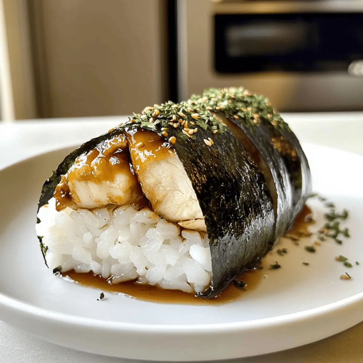 Saftige Chicken Onigiri mit Teriyaki Sauce