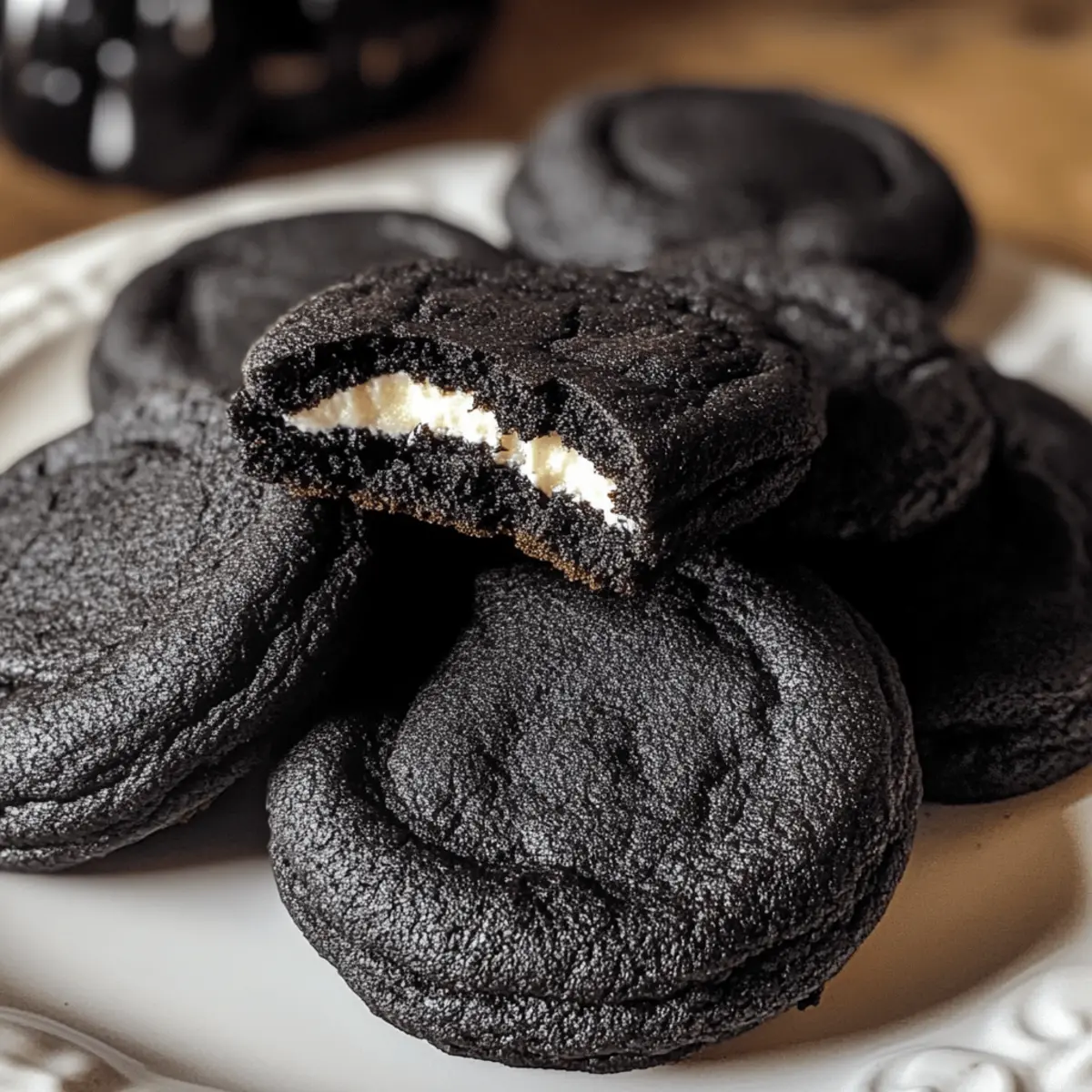 Schwarze Samt Cheesecake Plätzchen