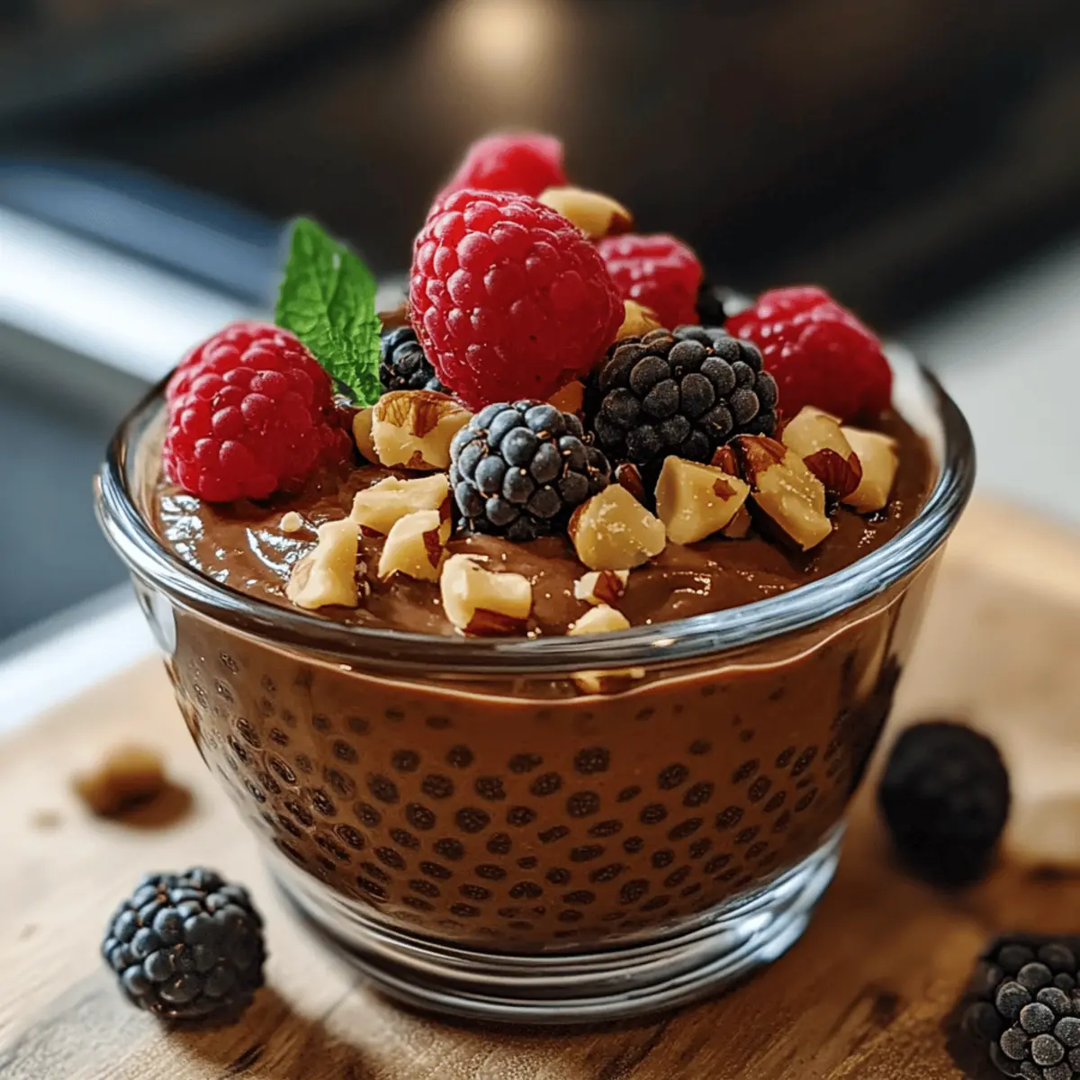 Schokoladen Chia Pudding für gesunde Naschkatzen
