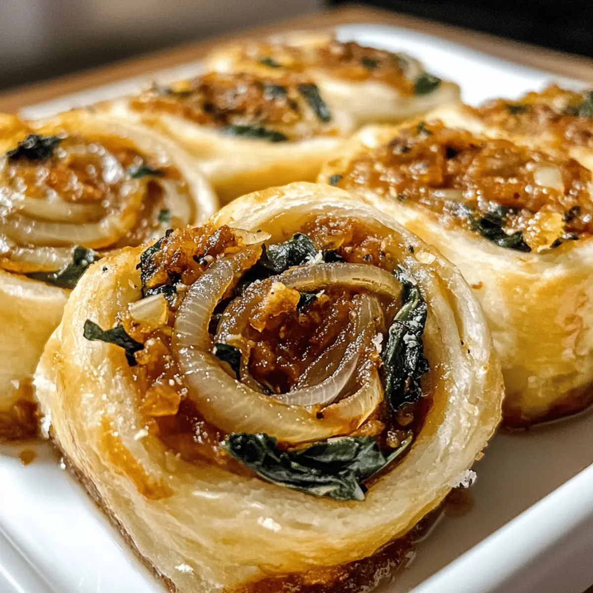 Vegan Pizza Rolls mit karamellisierten Zwiebeln