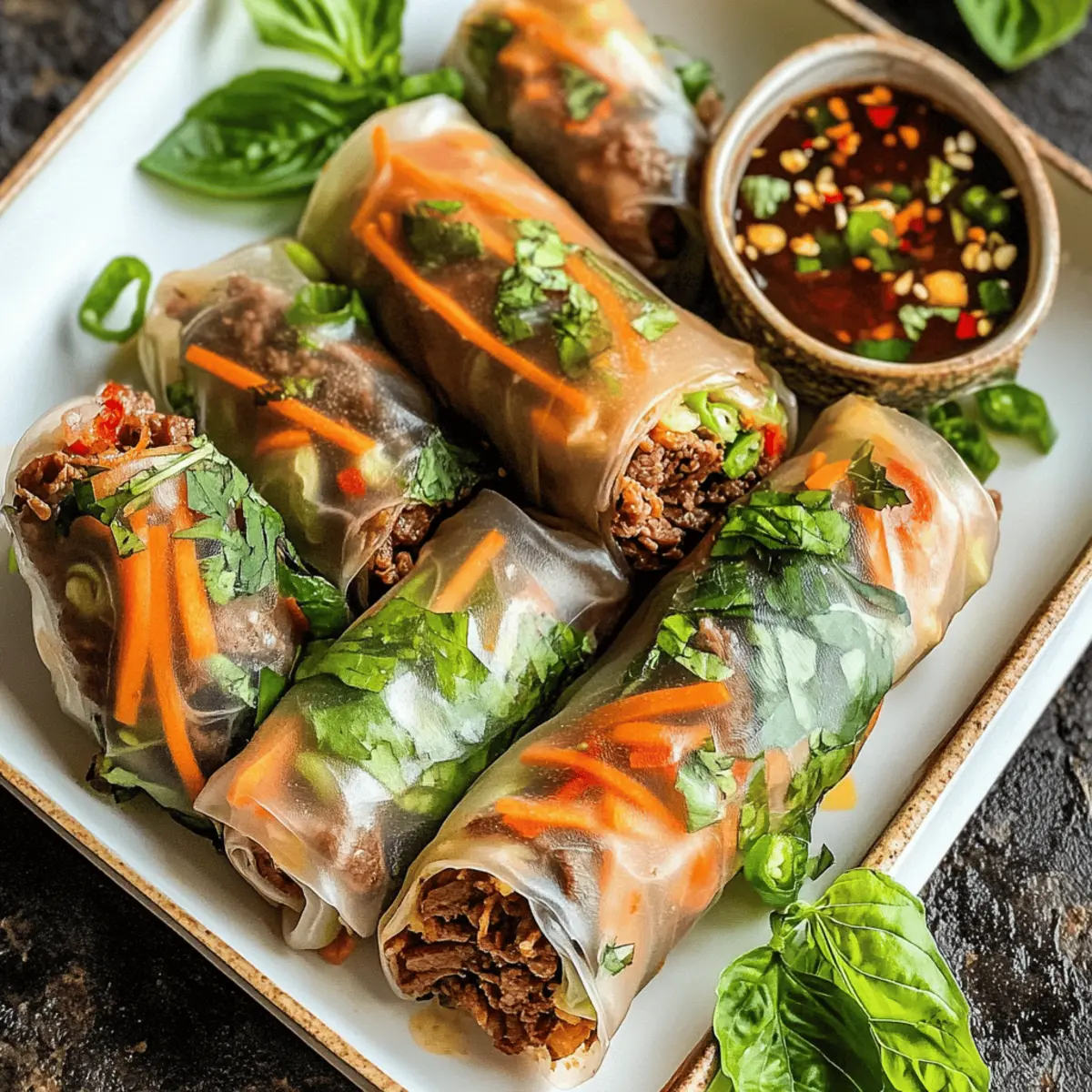 Thai Basil Beef Rolls ganz schnell selbst gemacht