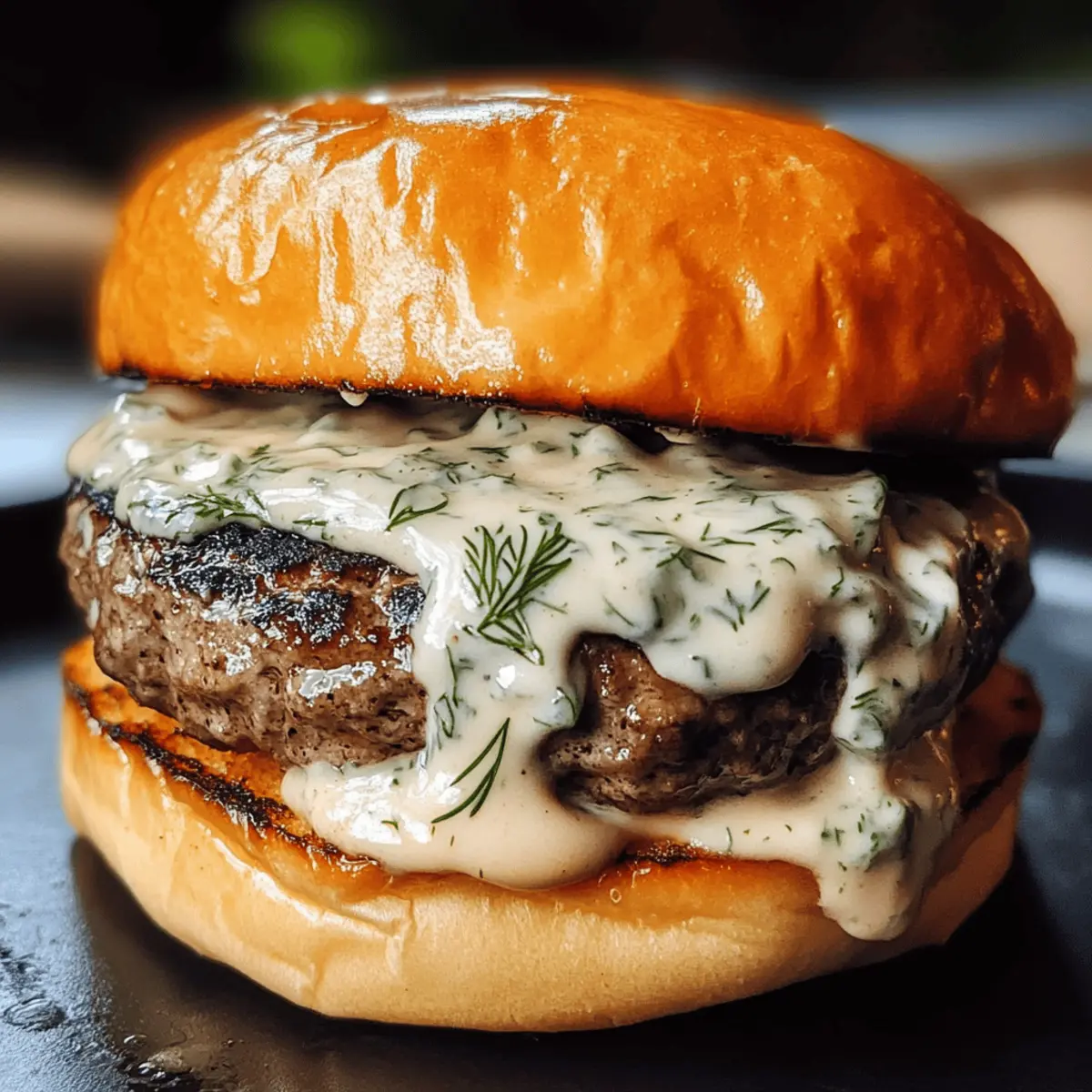 Cremige Knoblauch Burger für den Gourmet Genuss