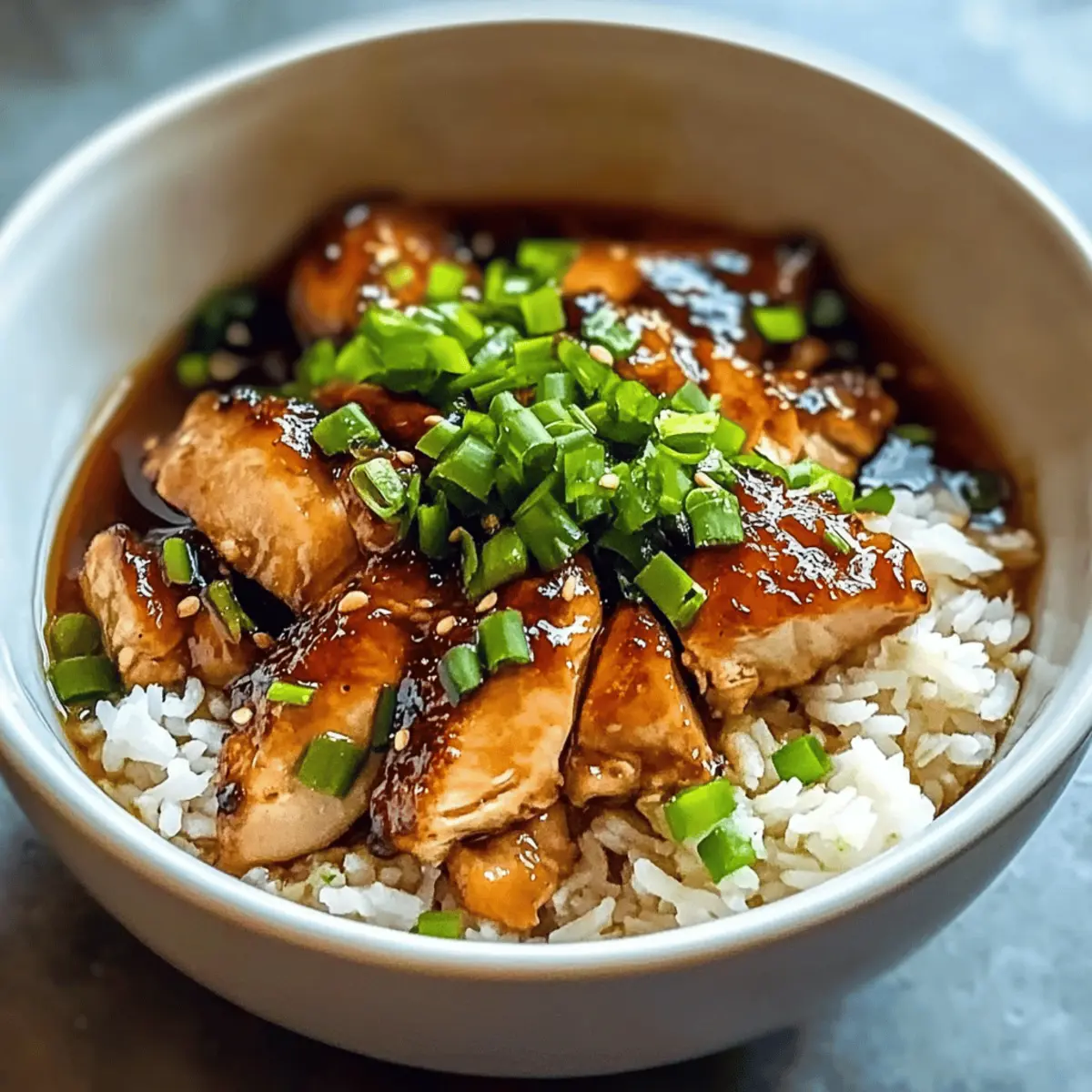 Karibisches Hühnchen in Sojasauce mit Reis