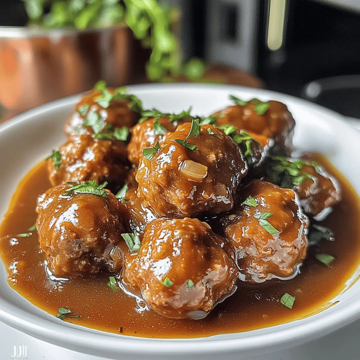 Saftige Fleischbällchen mit Soße aus dem Slow Cooker