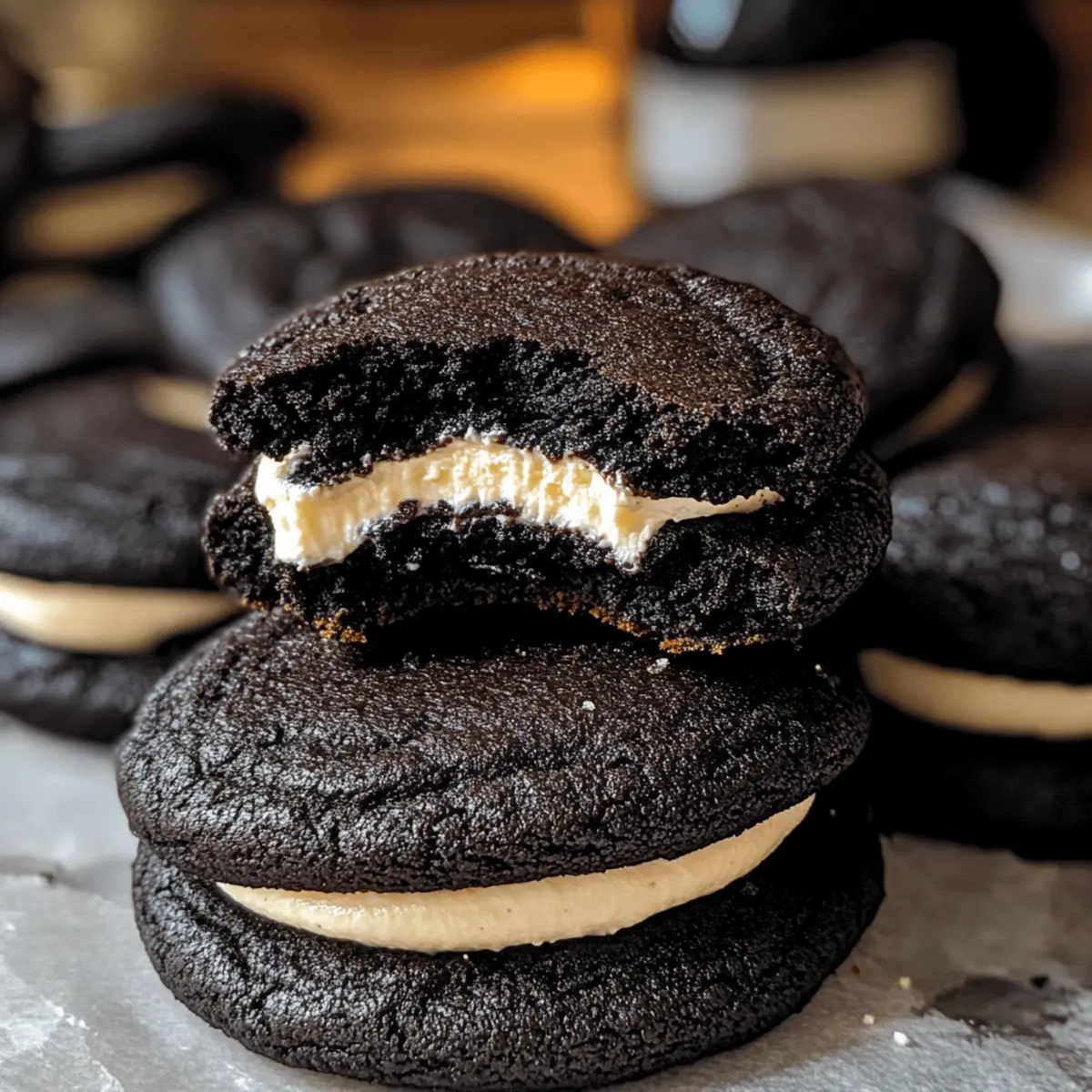 schwarze Samt-Käsekekse für Halloween