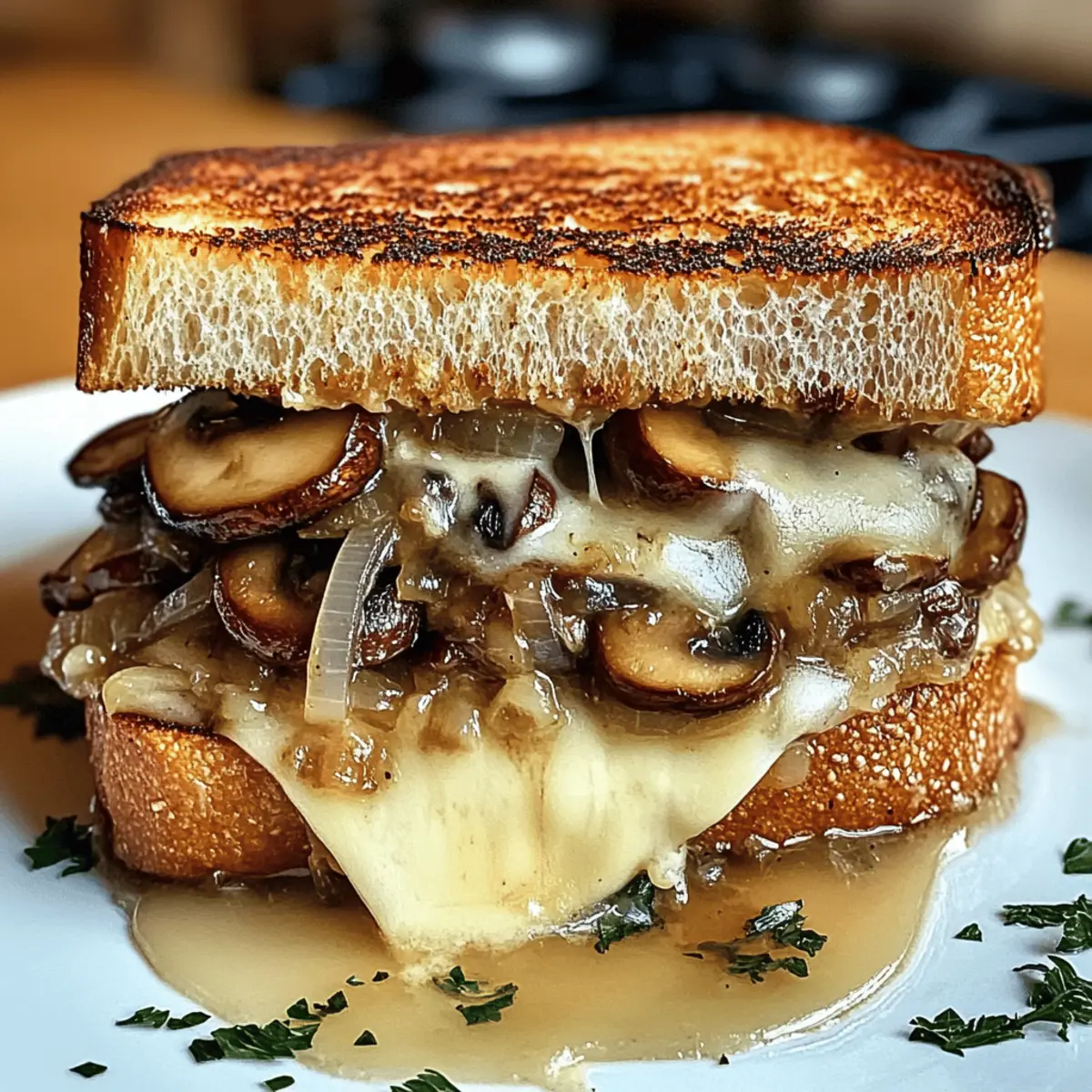 Schweizer Pilzmelt Sandwich für jeden Tag