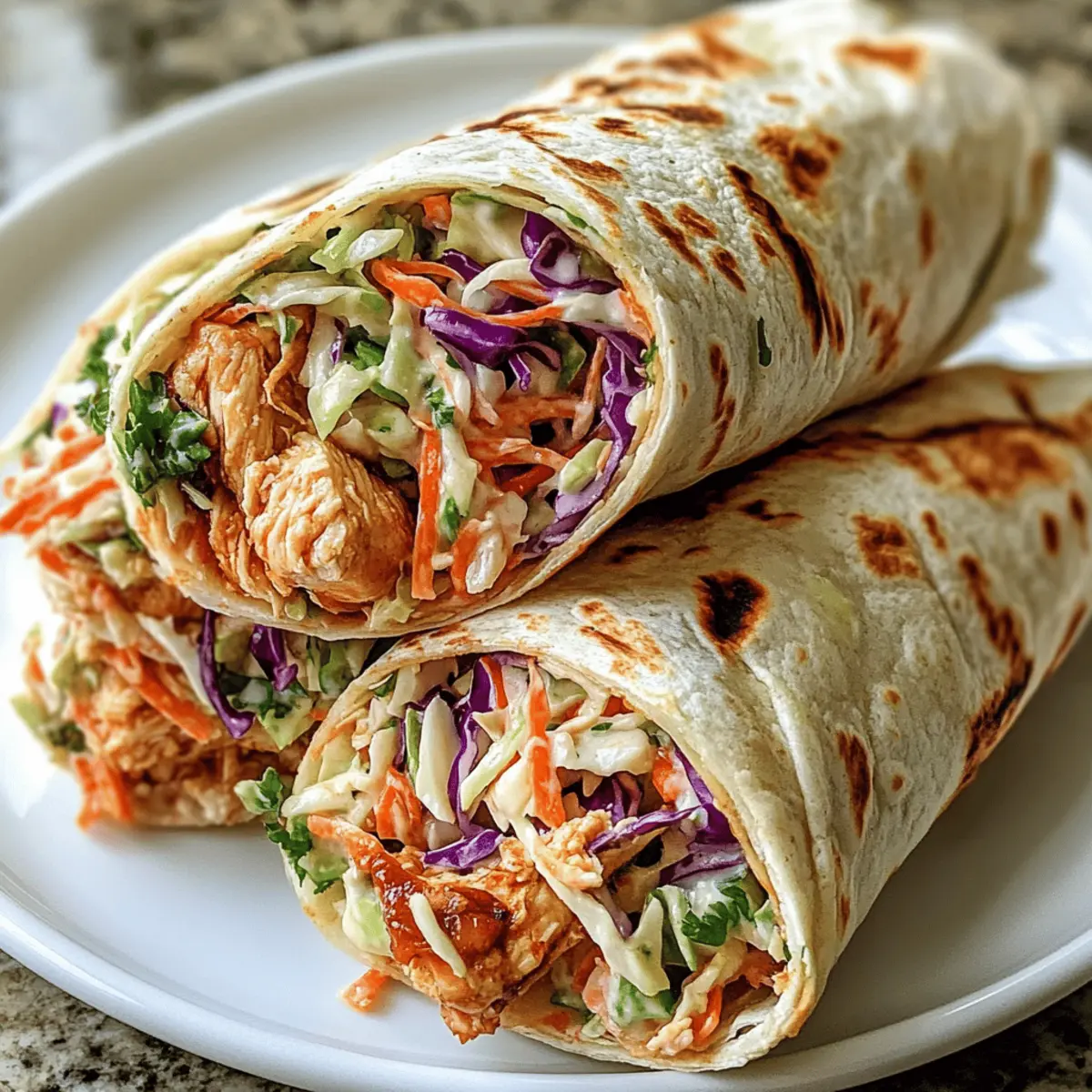 BBQ Chicken Coleslaw Wraps schnell und einfach