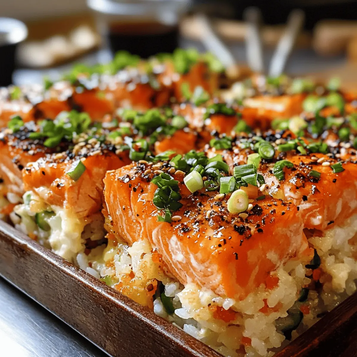 Spicy Salmon Sushi Bake einfach und lecker