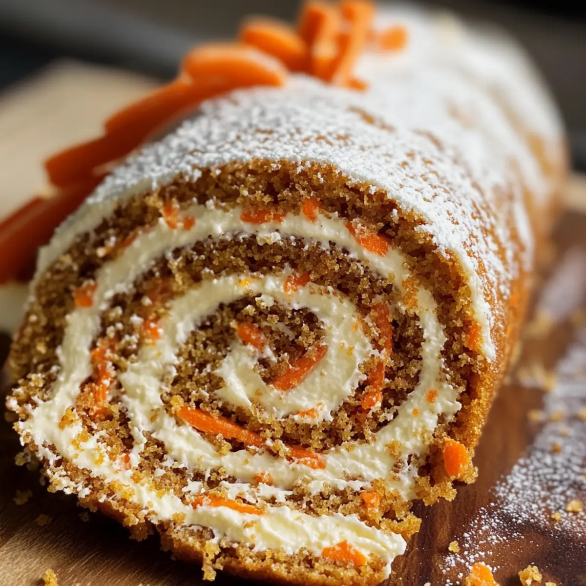 Karottenkuchenrolle mit Frischkäsefrosting genießen