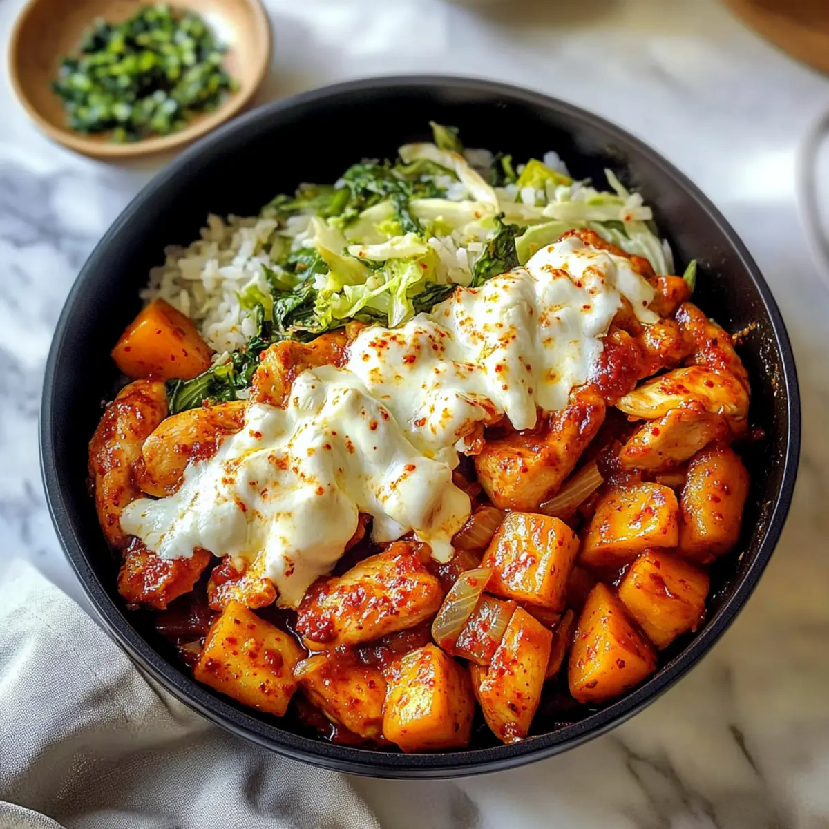 Käse Dakgalbi – Würziges Hühnchen mit Käsezauber