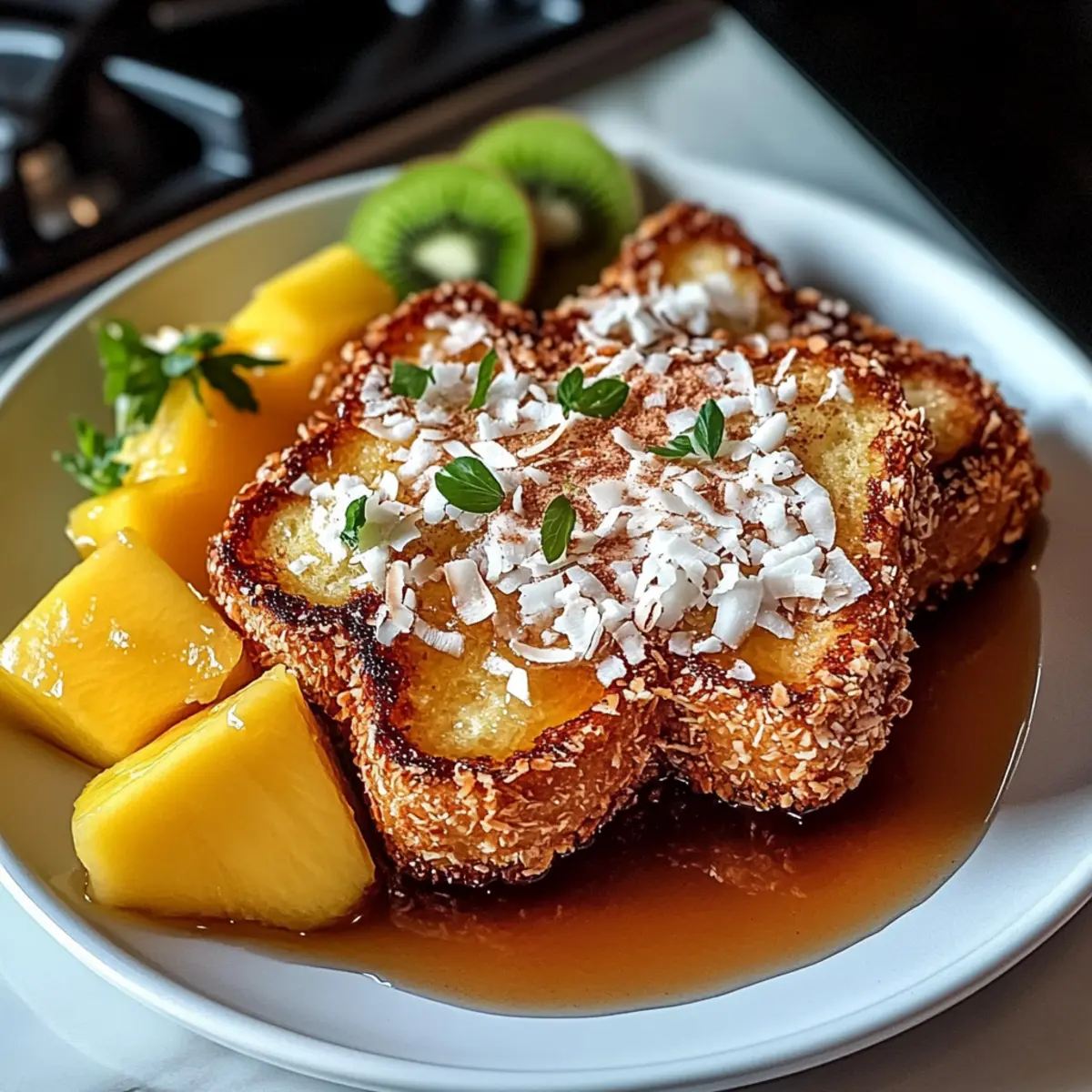 Kokosnusskrusten-Französischer-Toast mit Stil