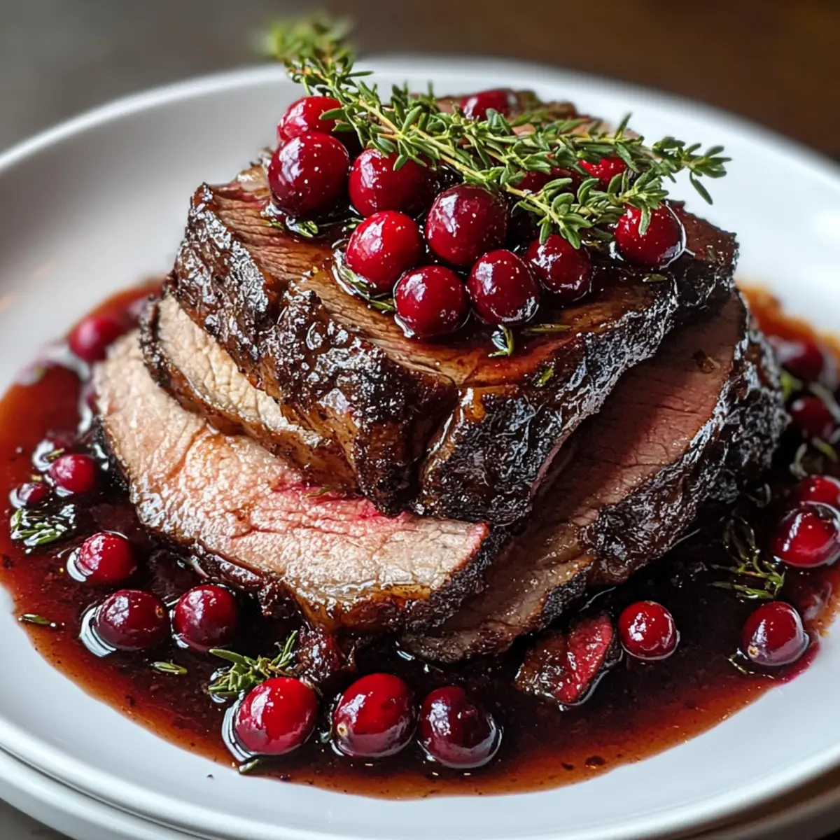 Saftiger Cranberry-Rinderbraten für festliche Anlässe