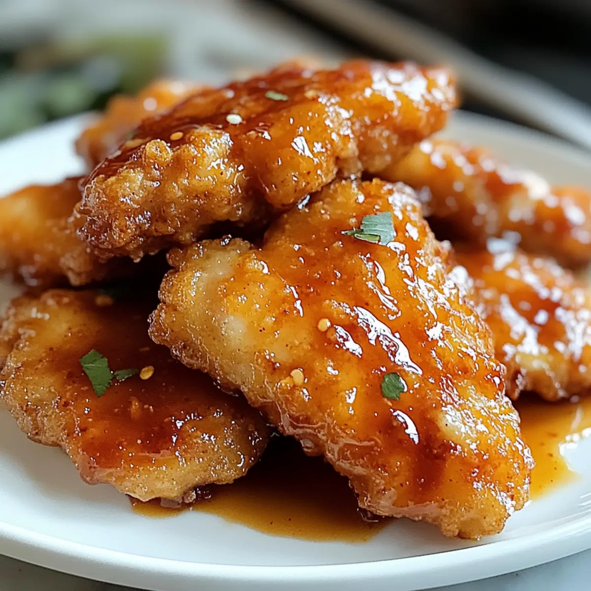 Knusprig gebackenes heißes Honig-Hähnchen für dich!