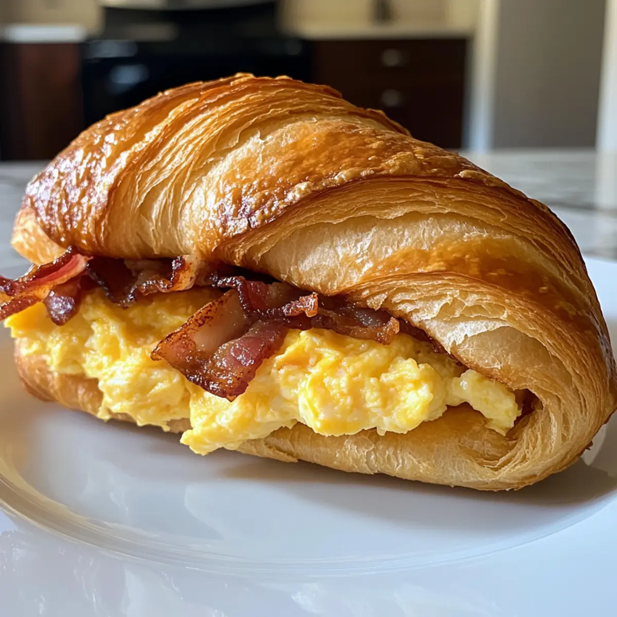 Köstliches Croissant Frühstücksandwich für jeden Morgen