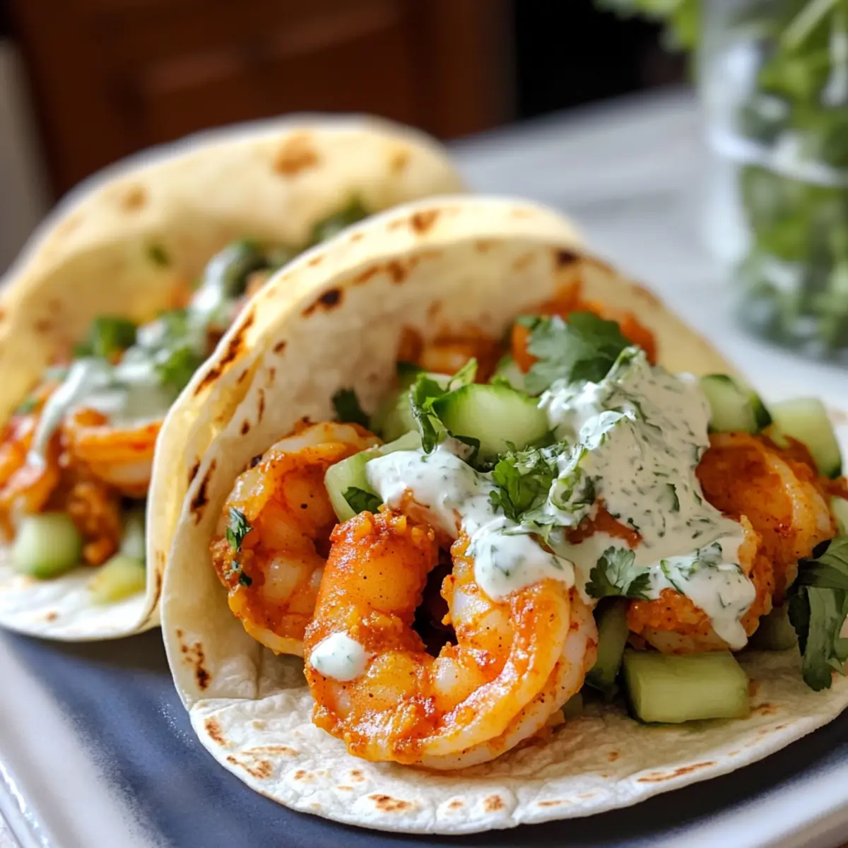 Curry Garnelen Tacos mit erfrischendem Chutney