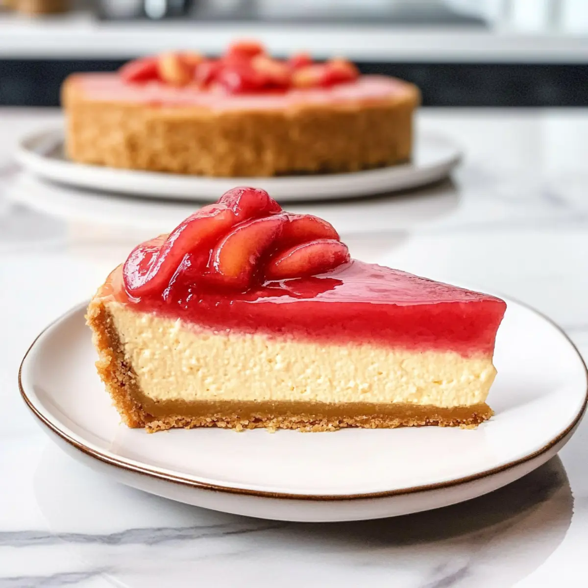 Guavenkäsekuchen mit fruchtiger Kompott-Pracht