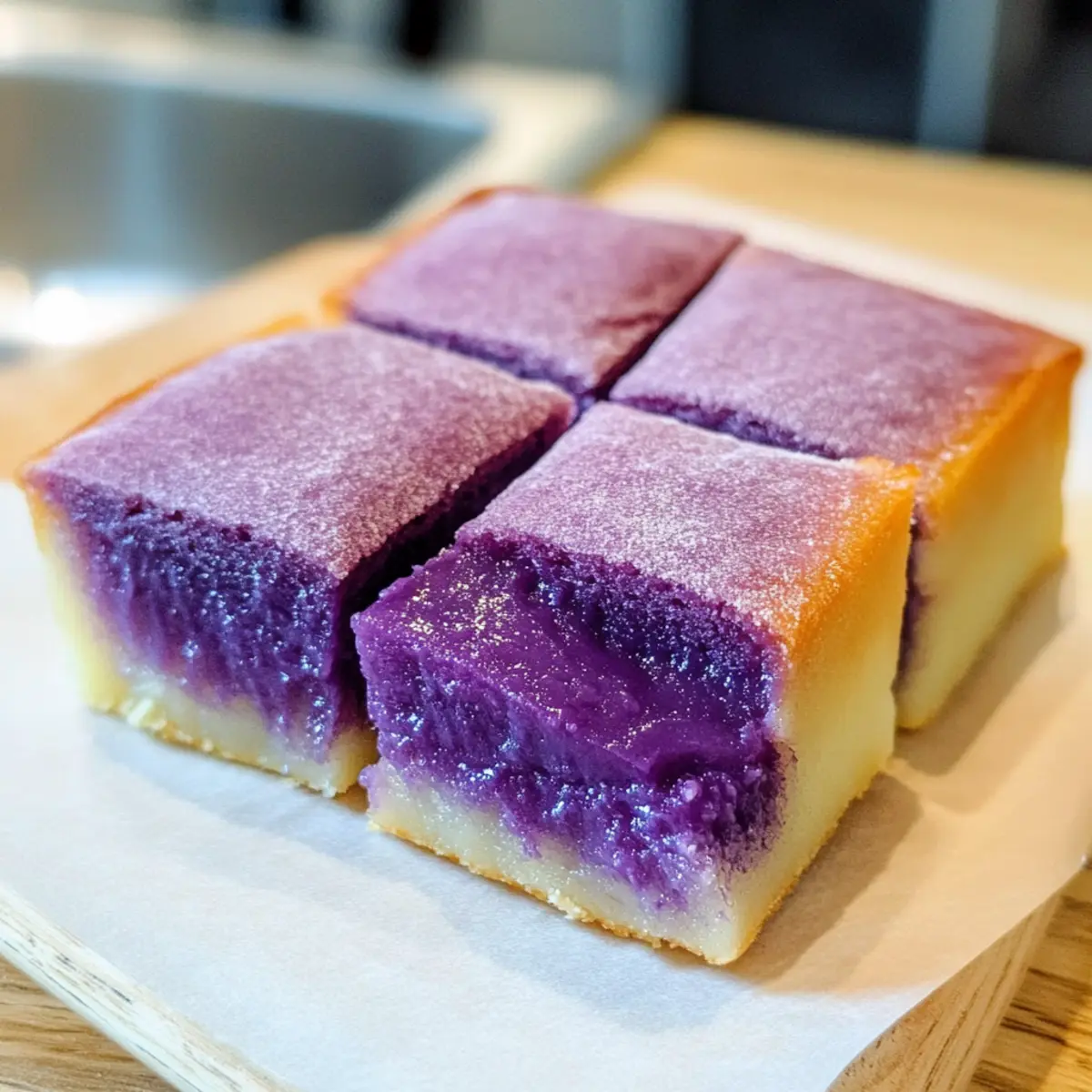 Hawaiian Butter Mochi mit Ube einfach und lecker