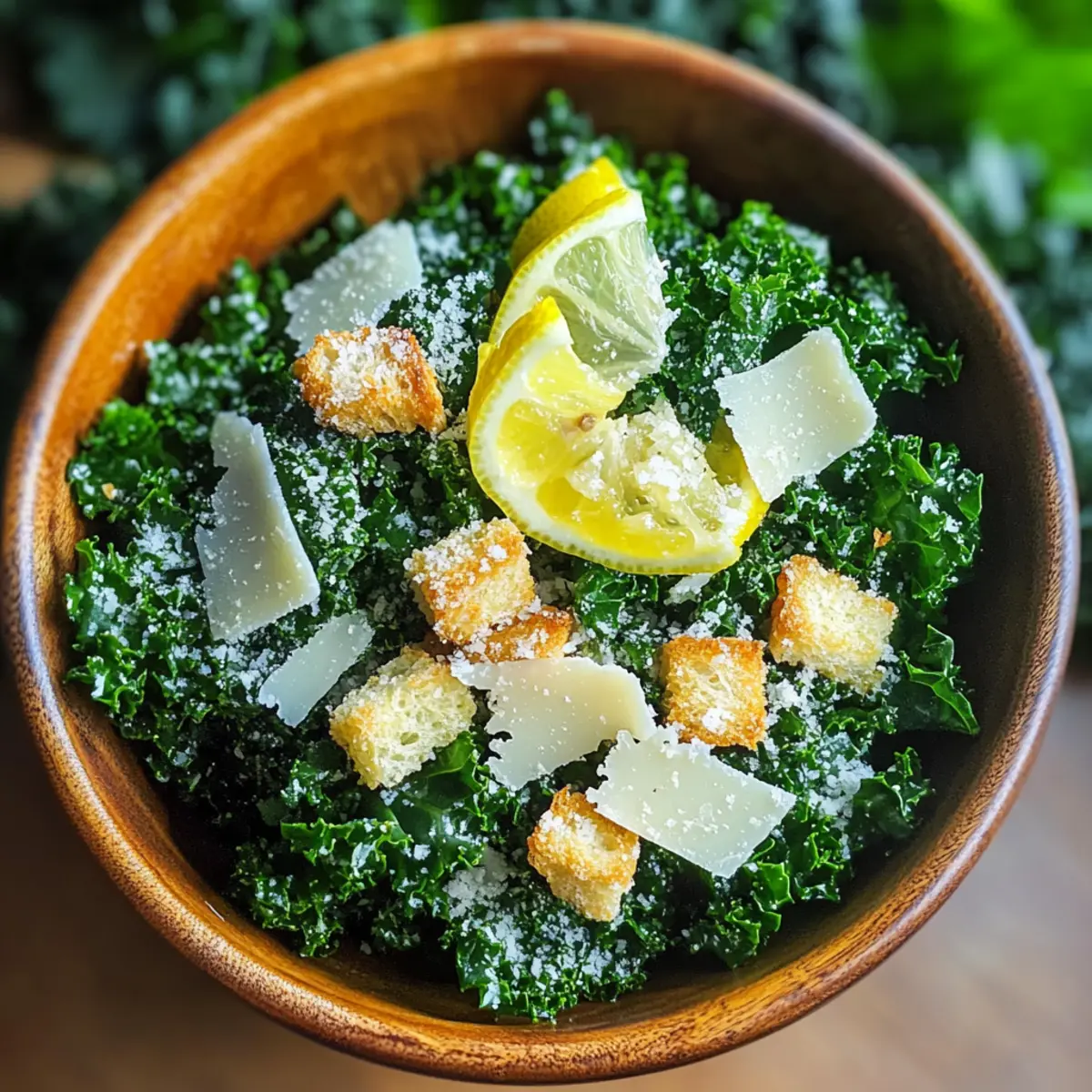 Zitronen-Parmesan-Grünkohlsalat für frische Momente