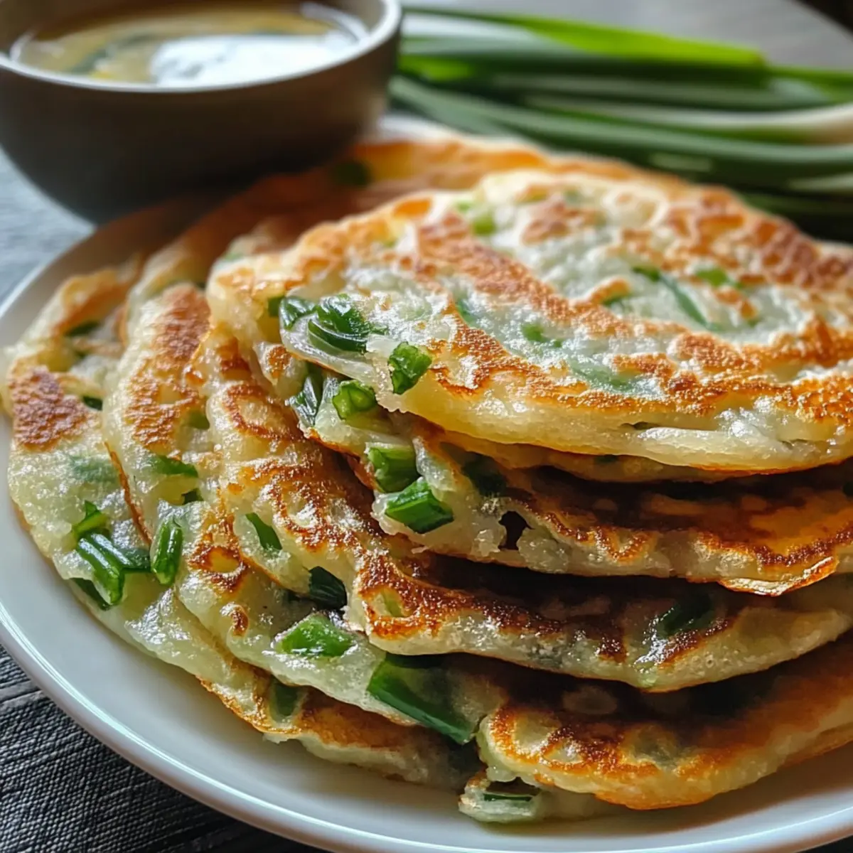 Reispapier Frühlingszwiebel-Pfannkuchen für Hungrige