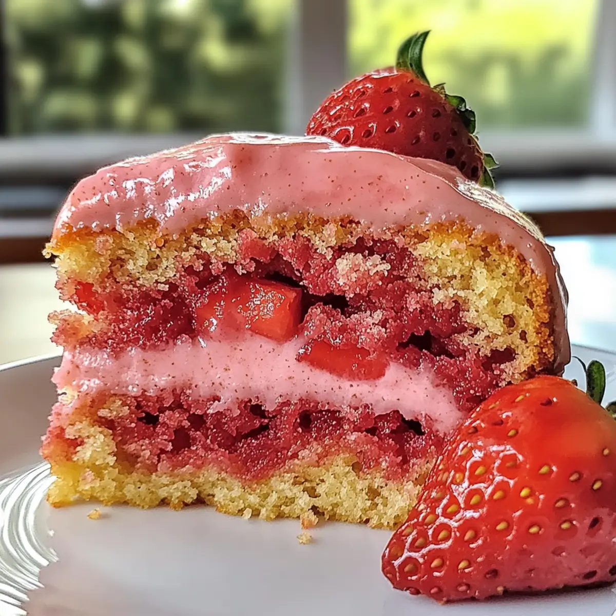 Erdbeer-Honigkuchen mit cremigem Erdbeerguss genießen