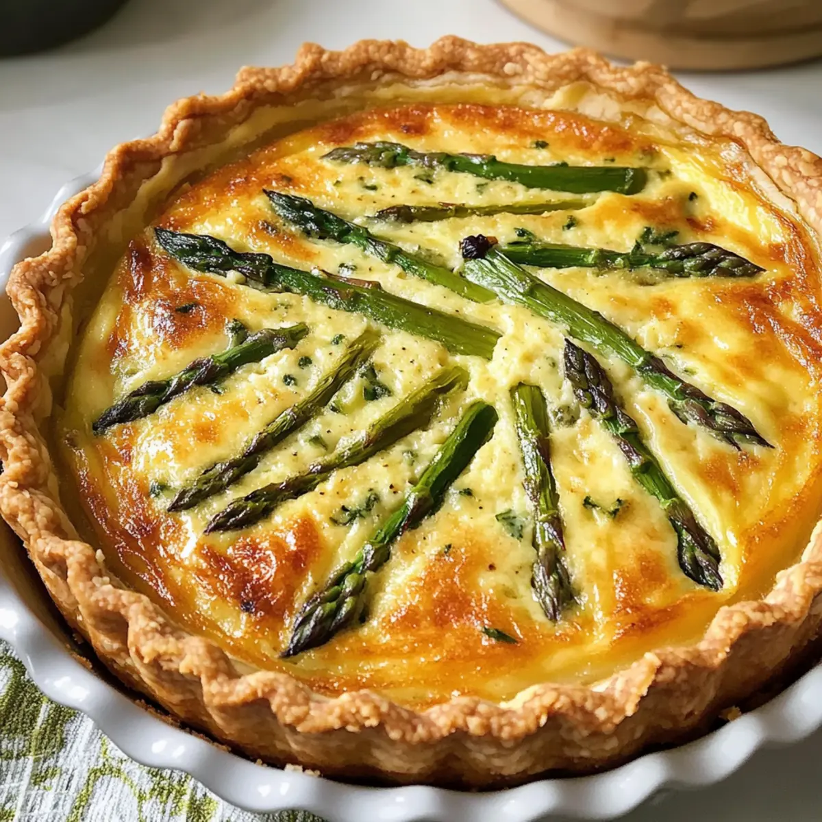 Leckerer Spargel und Gruyère Quiche für Brunch-Tage